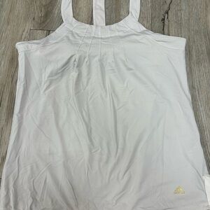 Hi-Neck tank top with built-in shelf bra and cute back